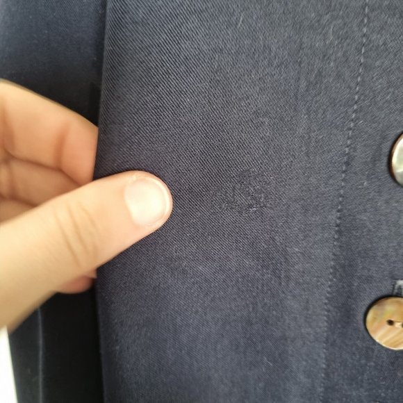 Sportscraft Navy Blue Button Up Midi Skirt Vintage 90s Size 16 - Picture 8 of 10